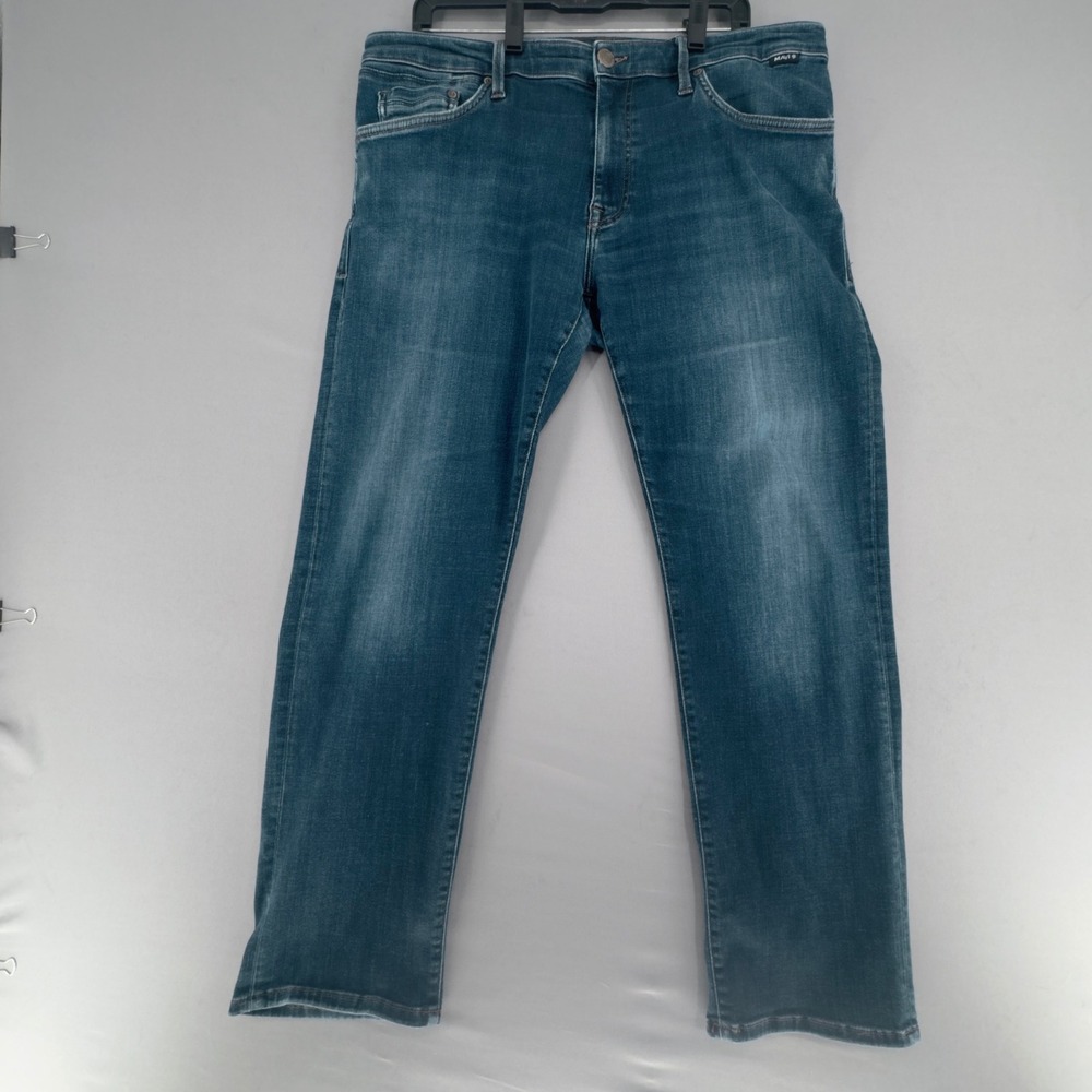 Mavi Zach Straight Leg Jeans Mens 36x30 Medium Wash Blue Denim Casual Pants